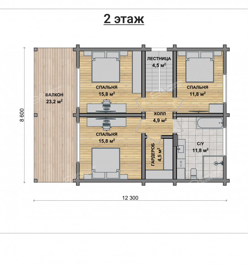 Дом из профилированного бруса VZ-327